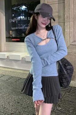 Style Core Aesthetics, New Style Trends - Soft Girl Corduroy Cardigan Vest Set