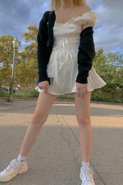 Style Core Aesthetics, New Style Trends - Soft Girl Lace Up Mini Dress