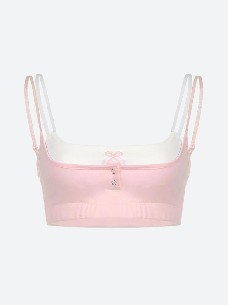 Style Core Aesthetics, New Style Trends - Soft Girl Layered Crop Top Style Core Aesthetics, New Style Trends - Soft Girl Layered Crop Top