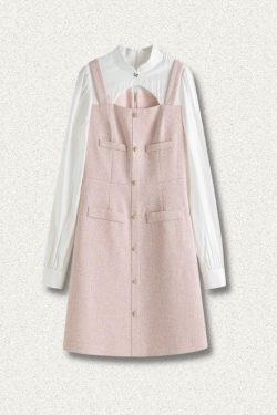 Style Core Aesthetics, New Style Trends - Soft Girl Mini Dress With Shirt Sleeve