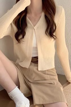 Style Core Aesthetics, New Style Trends - Soft Girl One Button Cardigan