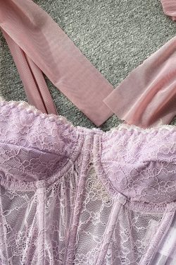 Style Core Aesthetics, New Style Trends - Soft Girl Sheer Lace Corset Top