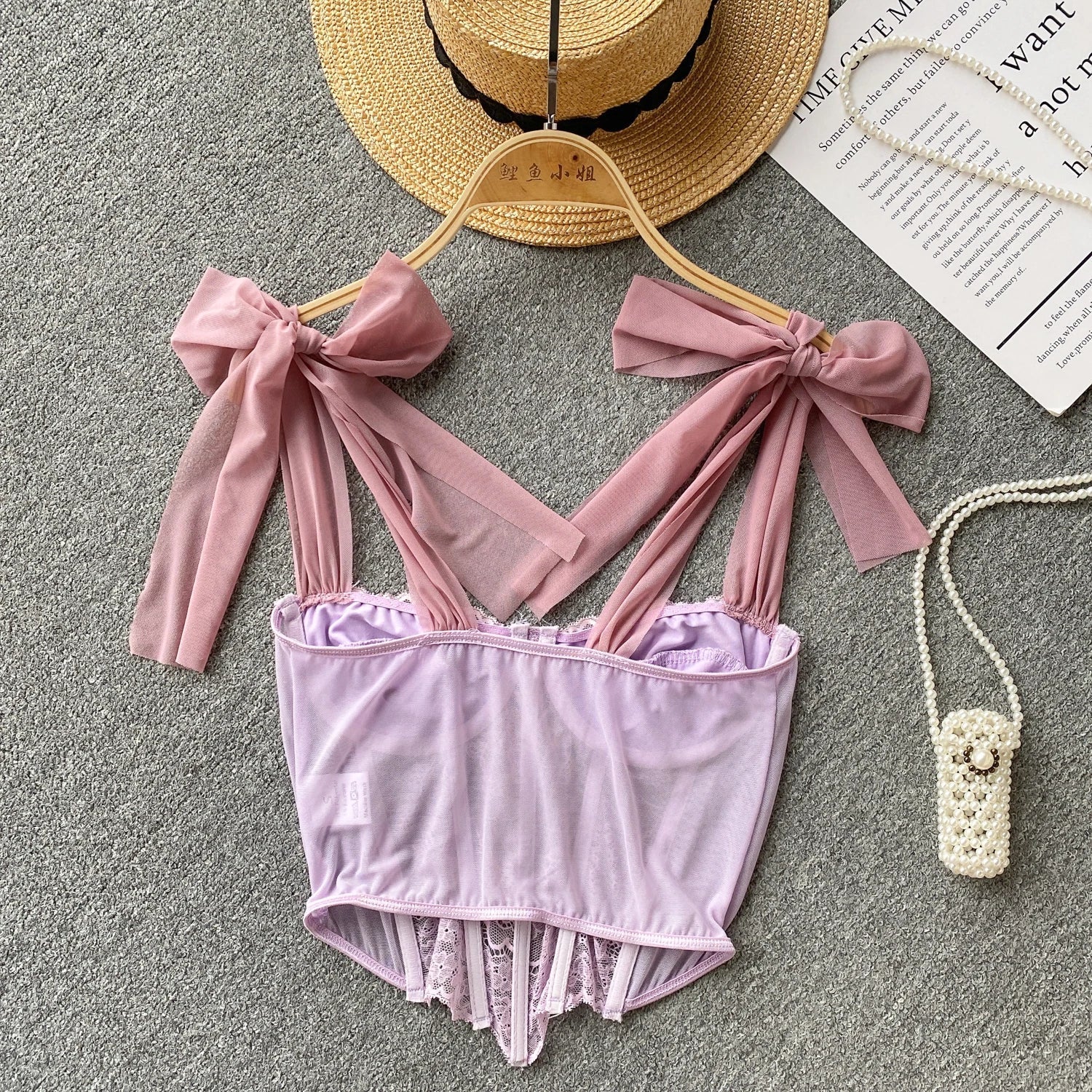 Style Core Aesthetics, New Style Trends - Soft Girl Sheer Lace Corset Top Style Core Aesthetics, New Style Trends - Soft Girl Sheer Lace Corset Top