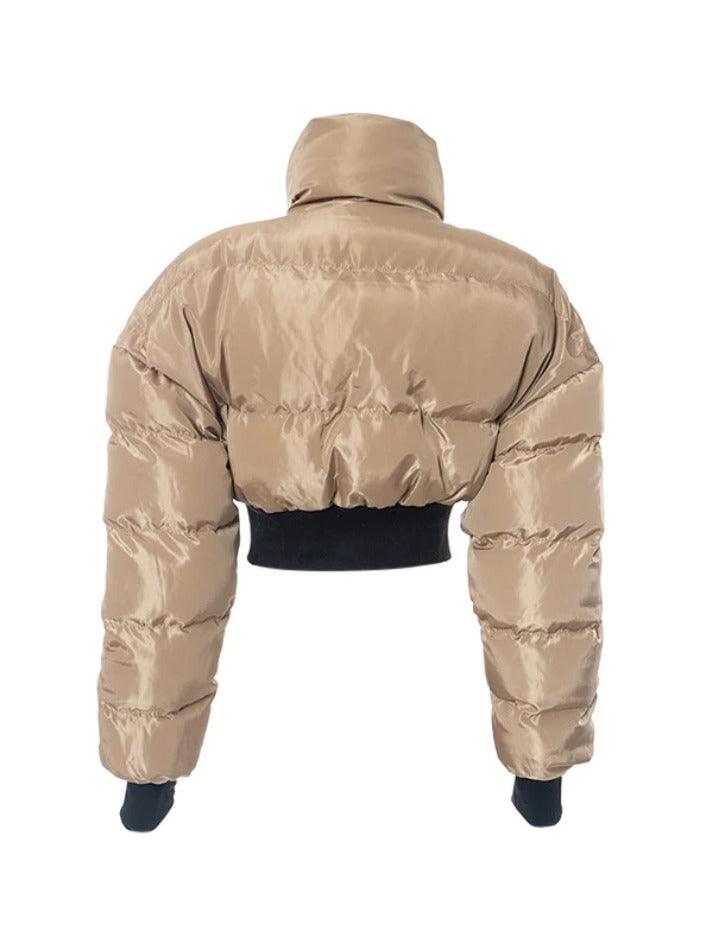 Style Core Aesthetics, New Style Trends - Solid Collar Neck Slim Zip Up Short Jacket Style Core Aesthetics, New Style Trends - Solid Collar Neck Slim Zip Up Short Jacket