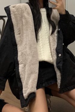 Style Core Aesthetics, New Style Trends - Solid Hooded Drawstring Flap Detail Jacket