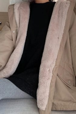 Style Core Aesthetics, New Style Trends - Solid Hooded Drawstring Flap Detail Jacket