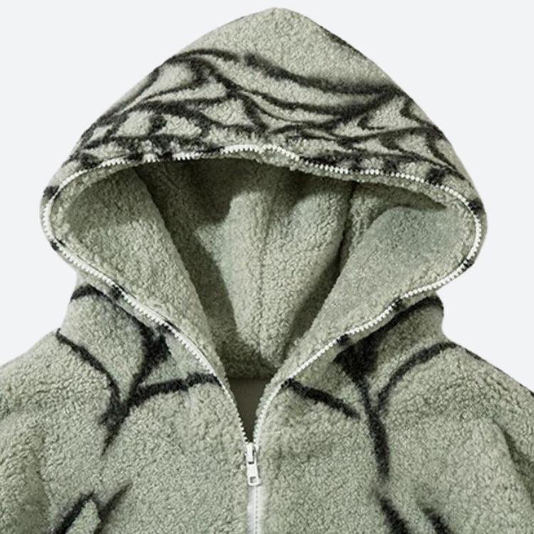 Style Core Aesthetics, New Style Trends - Spider Full Zip-Up Teddy Hoodie Jacket Style Core Aesthetics, New Style Trends - Spider Full Zip-Up Teddy Hoodie Jacket