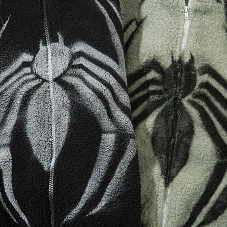 Style Core Aesthetics, New Style Trends - Spider Full Zip-Up Teddy Hoodie Jacket Style Core Aesthetics, New Style Trends - Spider Full Zip-Up Teddy Hoodie Jacket