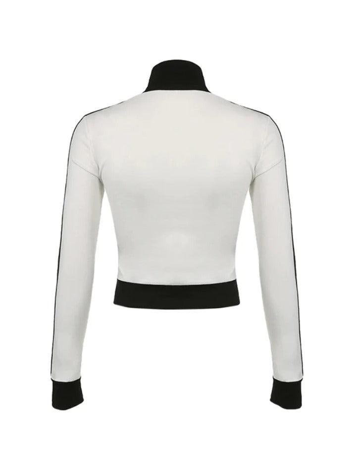 Style Core Aesthetics, New Style Trends - Sporty Contrast Color Collar Neck Thin Jacket Style Core Aesthetics, New Style Trends - Sporty Contrast Color Collar Neck Thin Jacket