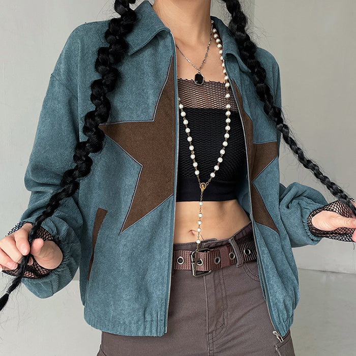 Style Core Aesthetics, New Style Trends - Star Corduroy Jacket Style Core Aesthetics, New Style Trends - Star Corduroy Jacket