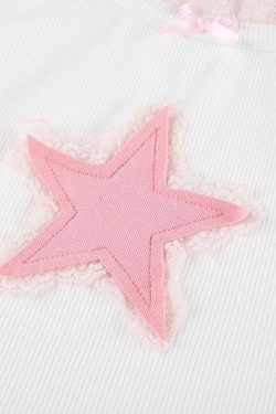 Style Core Aesthetics, New Style Trends - Star Print Lace Tank Top