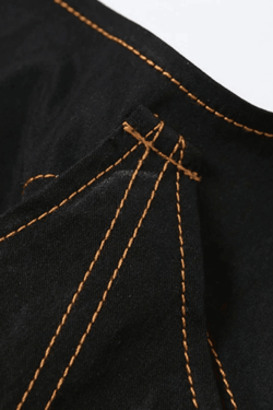 Style Core Aesthetics, New Style Trends - Stitched Detail Cutout Denim Cropped Tank Top