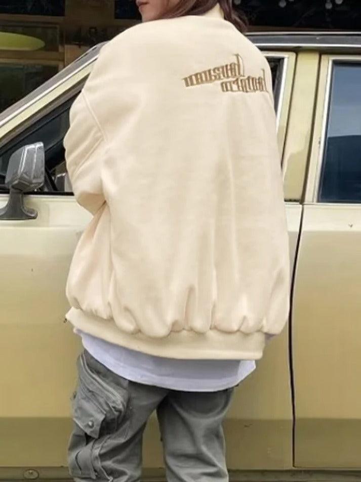 Style Core Aesthetics, New Style Trends - Street Embroidery Print Loose Baseball Jacket Style Core Aesthetics, New Style Trends - Street Embroidery Print Loose Baseball Jacket