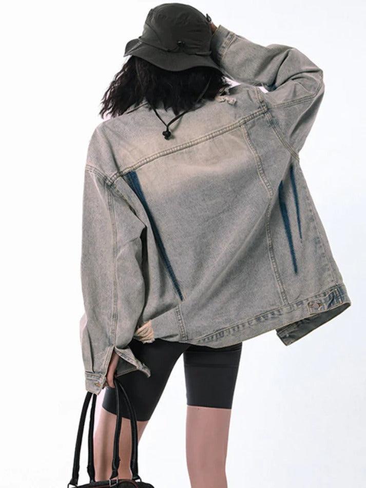 Style Core Aesthetics, New Style Trends - Street Washed Distressed Graffiti Jacket Style Core Aesthetics, New Style Trends - Street Washed Distressed Graffiti Jacket