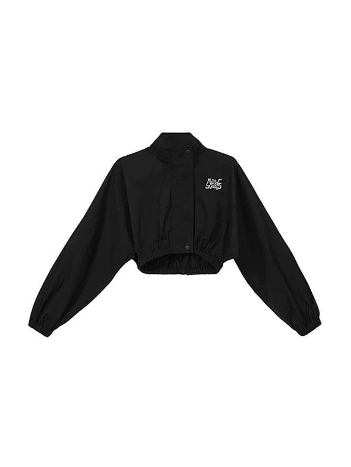Style Core Aesthetics, New Style Trends - Stretchy Hem Zip Up Lapel Neck Short Jacket Style Core Aesthetics, New Style Trends - Stretchy Hem Zip Up Lapel Neck Short Jacket