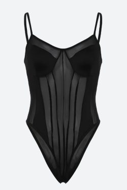 Style Core Aesthetics, New Style Trends - Striped Sheer Bodysuit