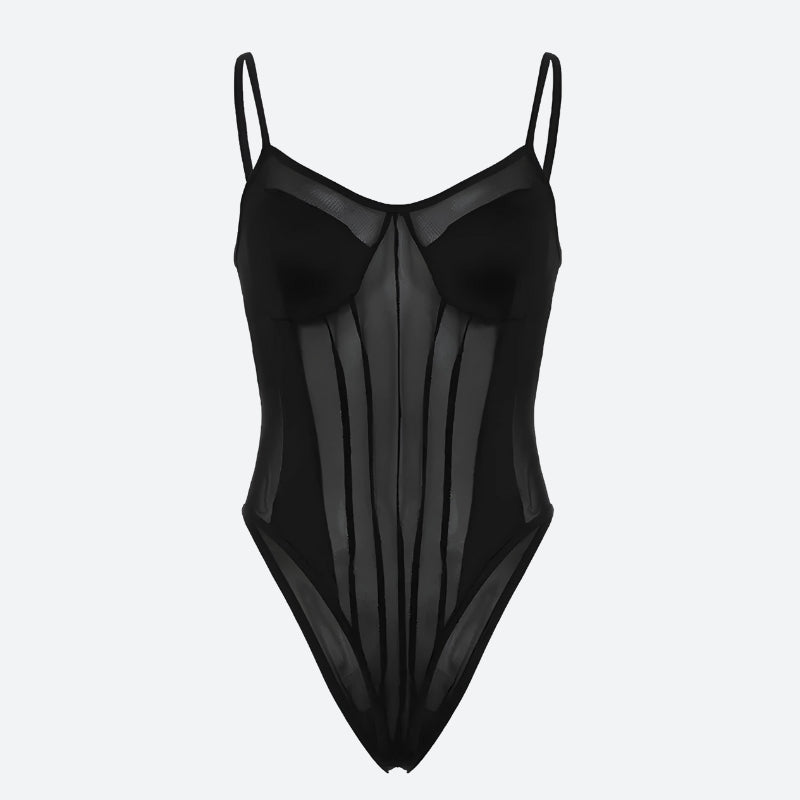 Style Core Aesthetics, New Style Trends - Striped Sheer Bodysuit Style Core Aesthetics, New Style Trends - Striped Sheer Bodysuit