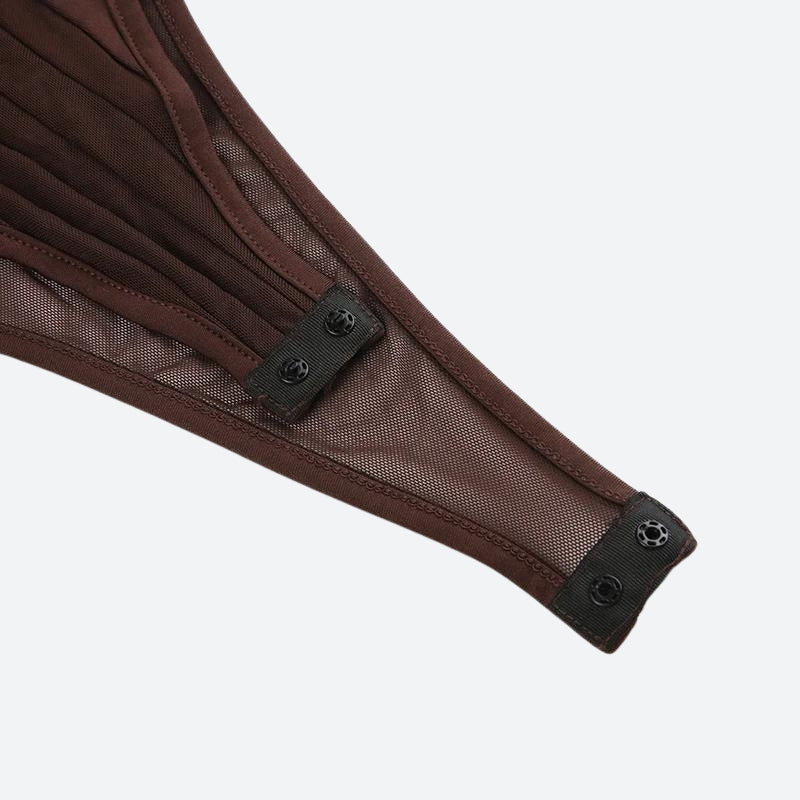 Style Core Aesthetics, New Style Trends - Striped Sheer Bodysuit Style Core Aesthetics, New Style Trends - Striped Sheer Bodysuit