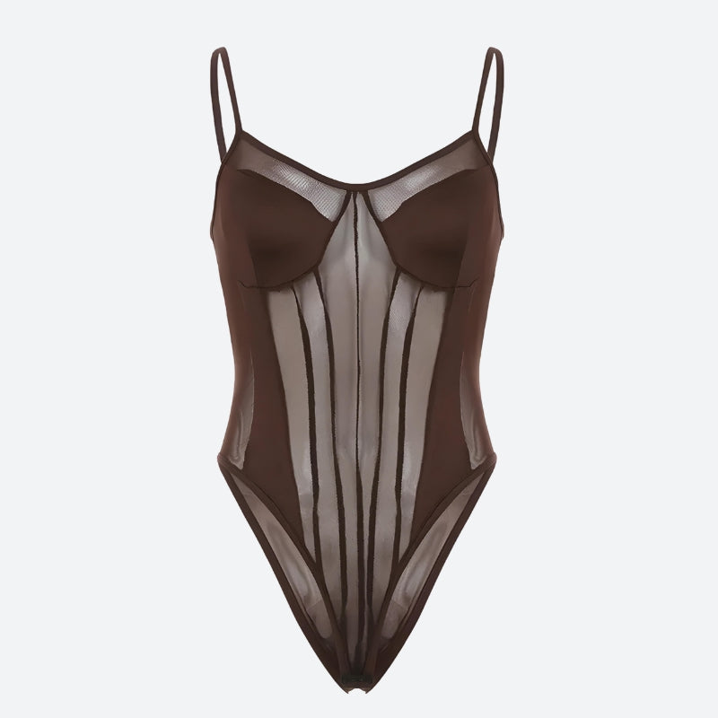 Style Core Aesthetics, New Style Trends - Striped Sheer Bodysuit Style Core Aesthetics, New Style Trends - Striped Sheer Bodysuit