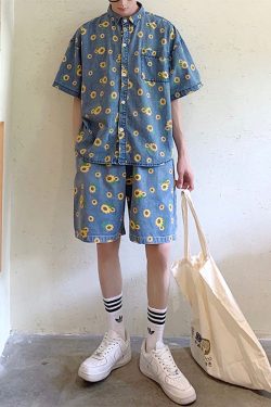 Style Core Aesthetics, New Style Trends - Sunflowers Denim Shirt