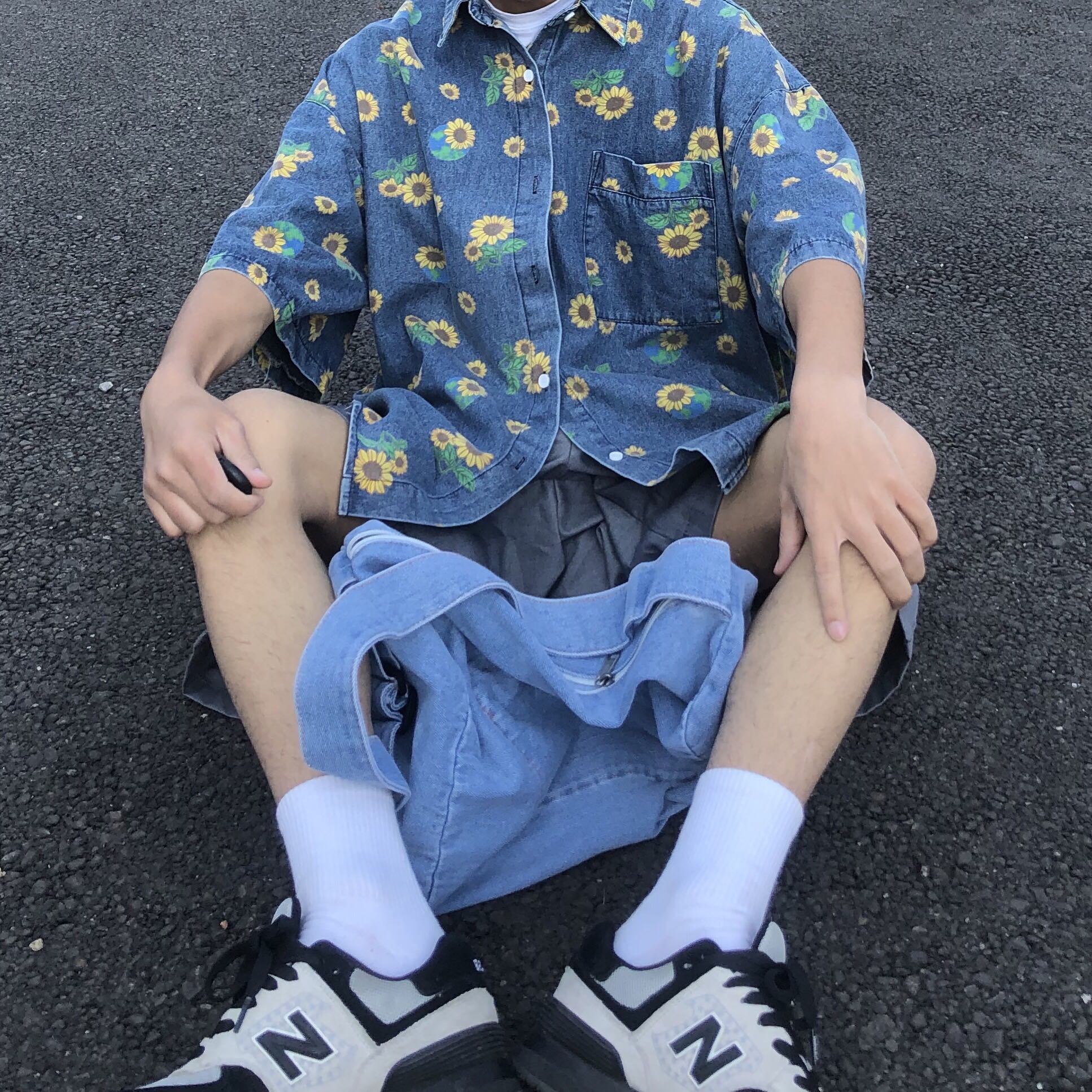 Style Core Aesthetics, New Style Trends - Sunflowers Denim Shirt Style Core Aesthetics, New Style Trends - Sunflowers Denim Shirt