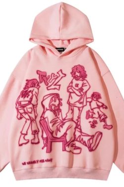 Style Core Aesthetics, New Style Trends - Sweat à Capuche Oversize Graphique 'We Vaguely Feel Many'