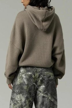 Style Core Aesthetics, New Style Trends - Tall Embroidered Knitted Hoodie