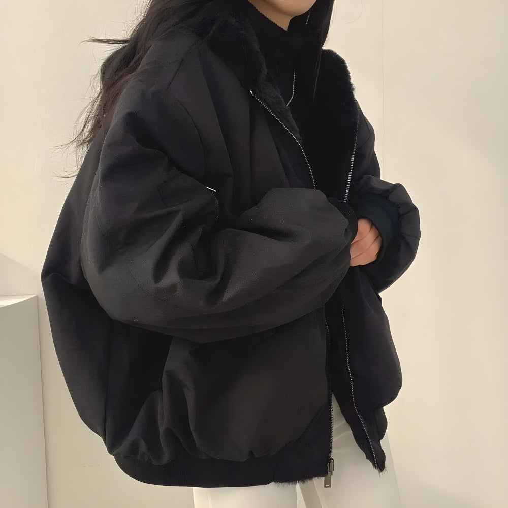 Style Core Aesthetics, New Style Trends - Teddy Reversible Hooded Jacket Style Core Aesthetics, New Style Trends - Teddy Reversible Hooded Jacket