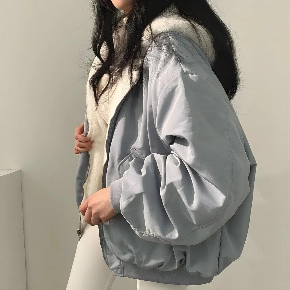 Style Core Aesthetics, New Style Trends - Teddy Reversible Hooded Jacket Style Core Aesthetics, New Style Trends - Teddy Reversible Hooded Jacket