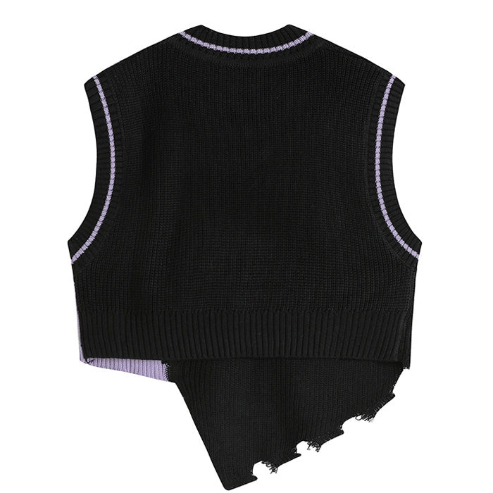 Style Core Aesthetics, New Style Trends - Teenage Drama Knit Vest Style Core Aesthetics, New Style Trends - Teenage Drama Knit Vest
