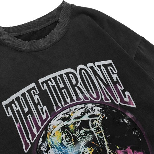 Style Core Aesthetics, New Style Trends - 'The Throne' Ripped Cotton Sweater Style Core Aesthetics, New Style Trends - 'The Throne' Ripped Cotton Sweater