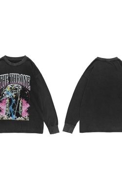 Style Core Aesthetics, New Style Trends - 'The Throne' Ripped Cotton Sweater