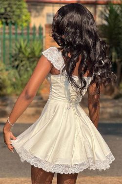 Style Core Aesthetics, New Style Trends - Tie-Back Lace Mini Dress