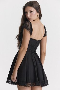 Style Core Aesthetics, New Style Trends - Tie-Back Lace Mini Dress
