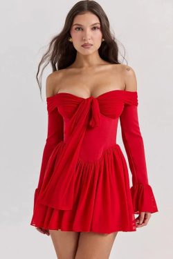 Style Core Aesthetics, New Style Trends - Tie Front Strapless Corset Mini Dress