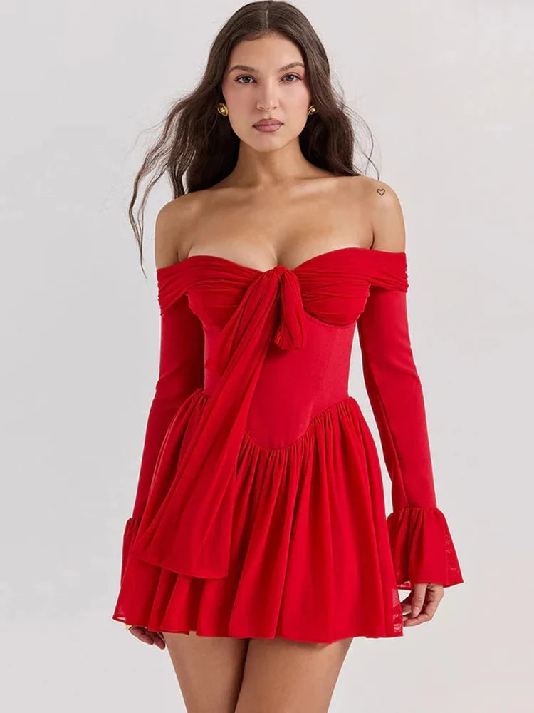 Style Core Aesthetics, New Style Trends - Tie Front Strapless Corset Mini Dress Style Core Aesthetics, New Style Trends - Tie Front Strapless Corset Mini Dress