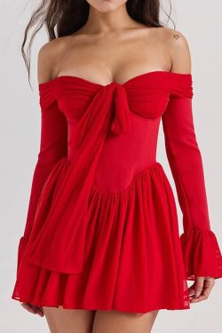 Style Core Aesthetics, New Style Trends - Tie Front Strapless Corset Mini Dress