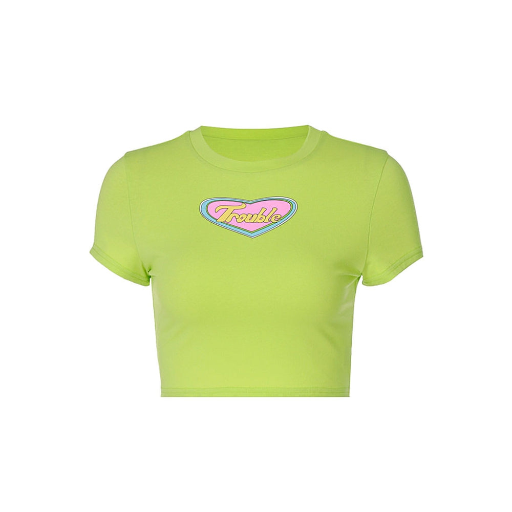 Style Core Aesthetics, New Style Trends - Trouble Crop Top in Green Style Core Aesthetics, New Style Trends - Trouble Crop Top in Green