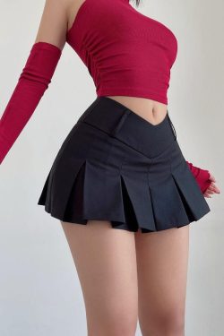 Style Core Aesthetics, New Style Trends - V-Shaped College Mini Skirt