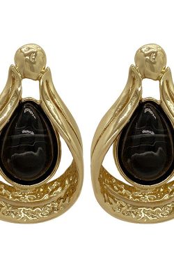 Style Core Aesthetics, New Style Trends - Vintage Aesthetic Black Stone Earrings