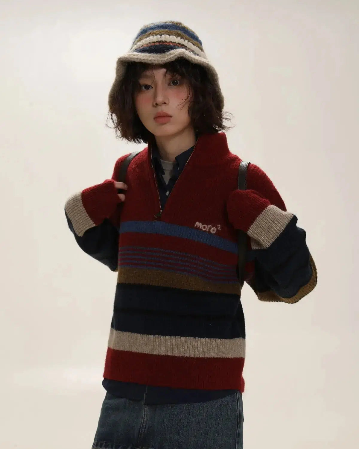 Style Core Aesthetics, New Style Trends - Vintage Aesthetic Knitted Zip Sweater Style Core Aesthetics, New Style Trends - Vintage Aesthetic Knitted Zip Sweater