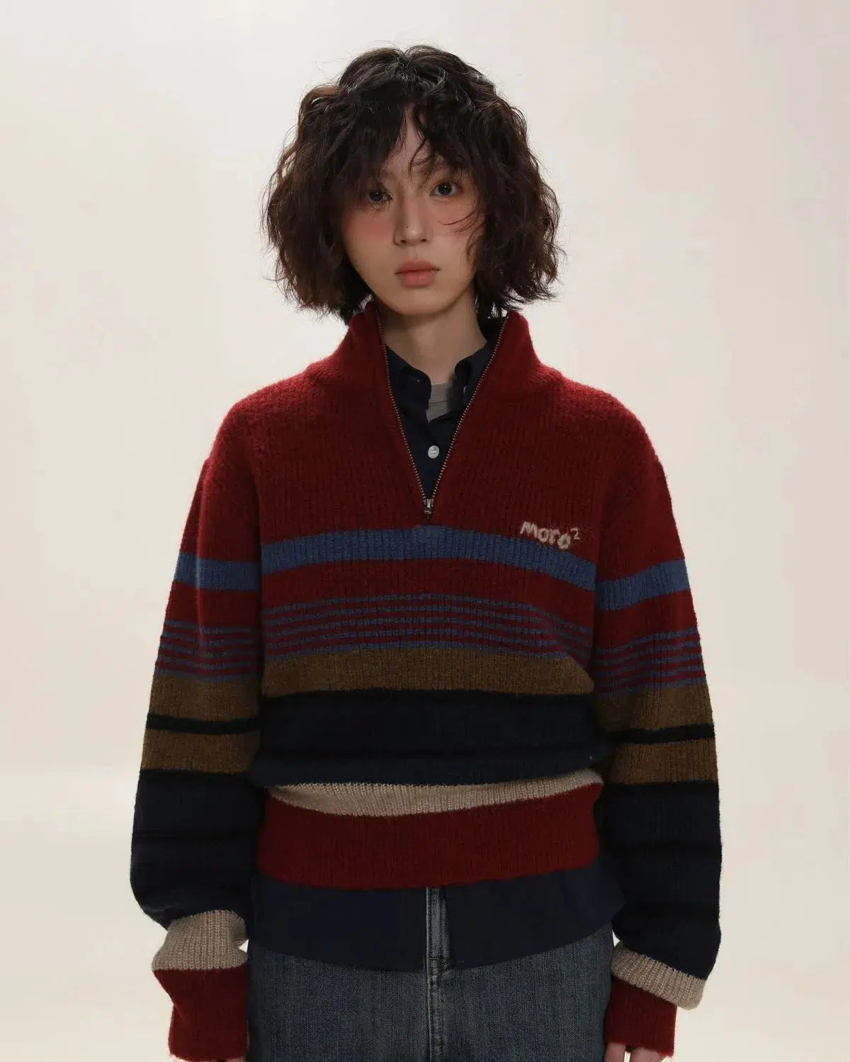 Style Core Aesthetics, New Style Trends - Vintage Aesthetic Knitted Zip Sweater Style Core Aesthetics, New Style Trends - Vintage Aesthetic Knitted Zip Sweater