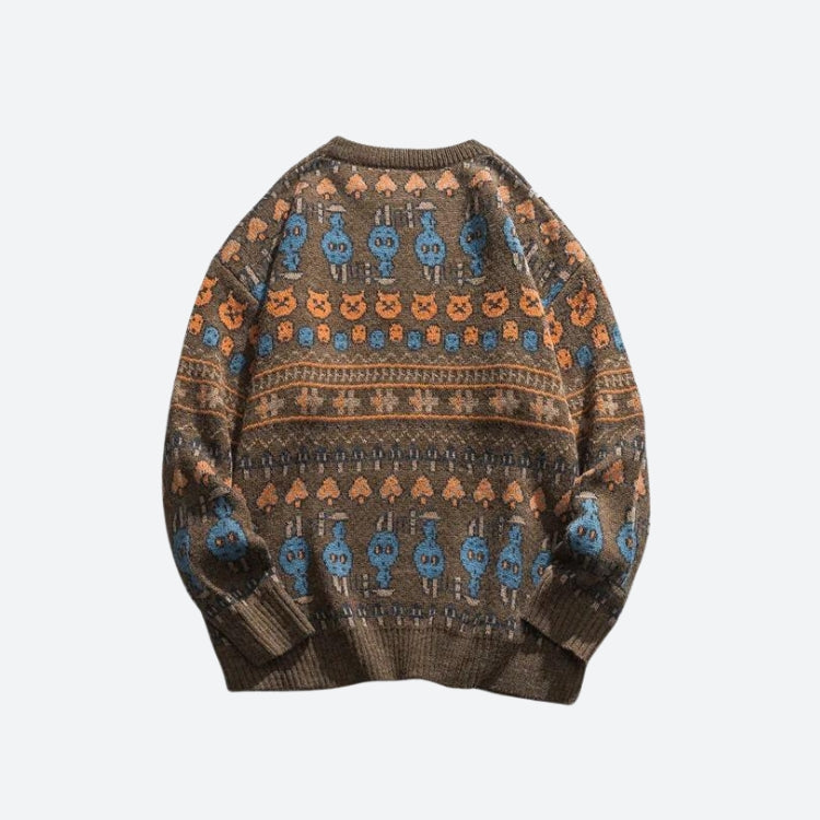 Style Core Aesthetics, New Style Trends - Vintage Animal Figures Knitted Sweater Style Core Aesthetics, New Style Trends - Vintage Animal Figures Knitted Sweater