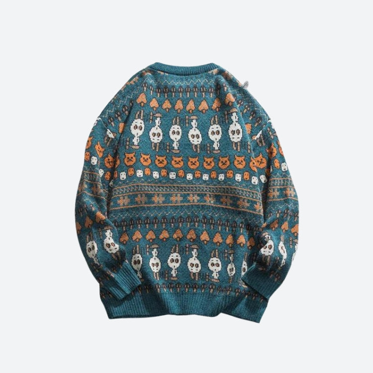 Style Core Aesthetics, New Style Trends - Vintage Animal Figures Knitted Sweater Style Core Aesthetics, New Style Trends - Vintage Animal Figures Knitted Sweater