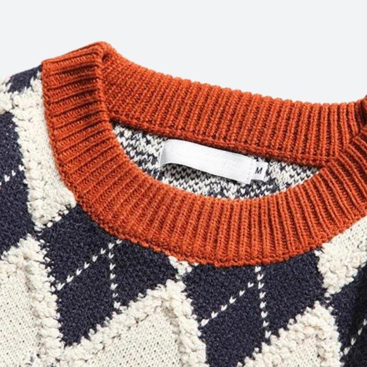 Style Core Aesthetics, New Style Trends - Vintage Argyle Knitted Sweater Style Core Aesthetics, New Style Trends - Vintage Argyle Knitted Sweater