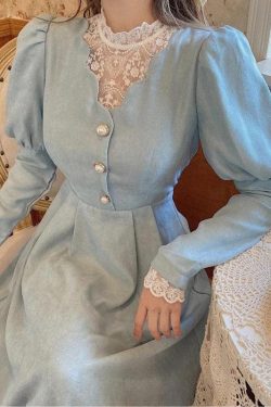 Style Core Aesthetics, New Style Trends - Vintage Balloon Sleeve Maxi Dress