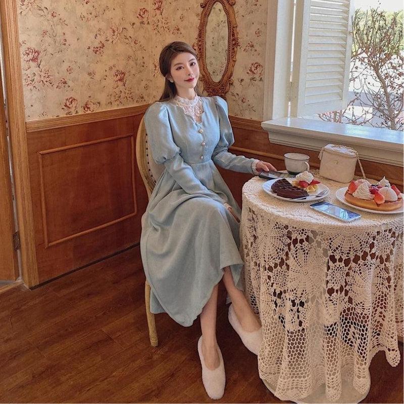 Style Core Aesthetics, New Style Trends - Vintage Balloon Sleeve Maxi Dress Style Core Aesthetics, New Style Trends - Vintage Balloon Sleeve Maxi Dress