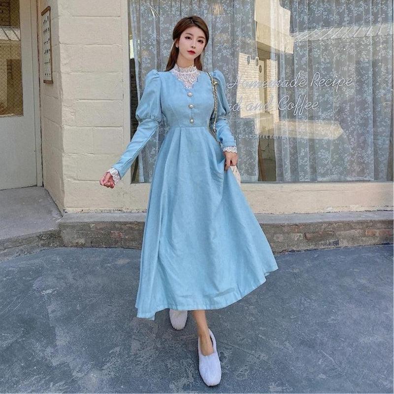 Style Core Aesthetics, New Style Trends - Vintage Balloon Sleeve Maxi Dress Style Core Aesthetics, New Style Trends - Vintage Balloon Sleeve Maxi Dress