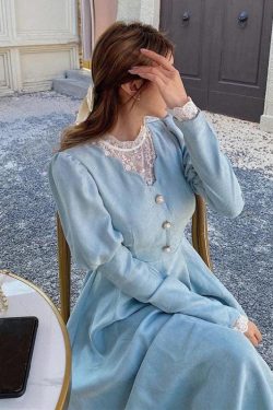 Style Core Aesthetics, New Style Trends - Vintage Balloon Sleeve Maxi Dress