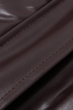 Style Core Aesthetics, New Style Trends - Vintage Brown Lapel Neck Zip Up Short Jacket